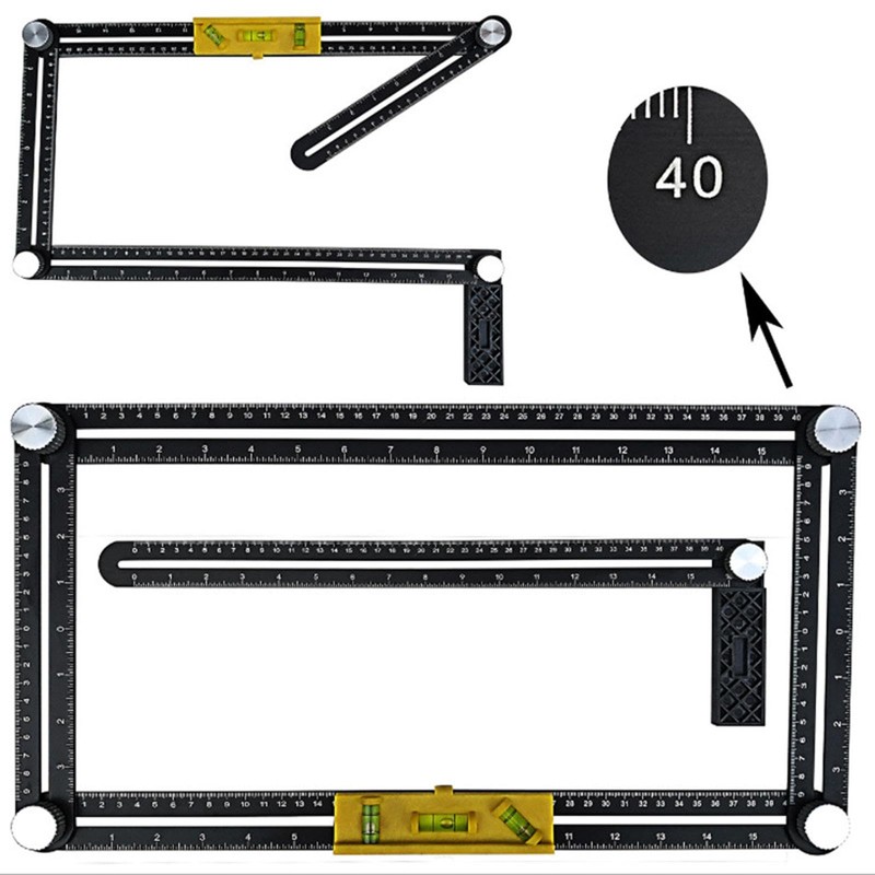 SagaSave Multi-Angle Measuring Ruler,Multi Angle Tool, 6-folding Angle Measurement, Six