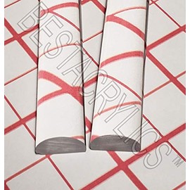 2 Pcs 1/2" x 12" Long Clear Extruded Acrylic Half Round Rods 2Pcs .50 Dia. 12.7mm x 304.8mm PMMA