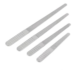 Baluue 6pcs Stainless Steel Double-sided Nail Files for Manicure and Pedicure Nail Art Grinding Tools for Polishing Natural and False