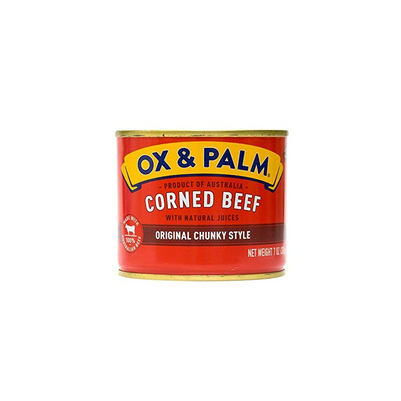 Ox & Palm Corned Beef Original Chunky Style,7 Ounce (Pack