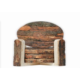 Generic Natural Wooden Coasters with Tree Bark | Coaster with stand| Exquisite mango wood, perfect for safeguarding your drinks, beverages, and wine or bar glasses | Coasters Set of 4 |, Brown