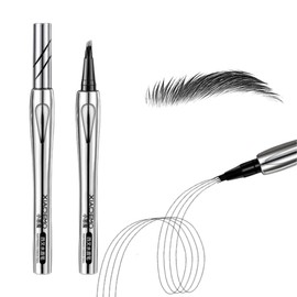 LEEINTO 4d Liquid Eyebrow New Feeling Eyebrow Eyebrow Color Retains Crisp Vibrant Fork Brush Liquid Eyebrow Waterproof Cosmetic Makeup Pen 4 Tip Eyebrow,4 Tipped Precise Brow Pen, Tiny My 4 Tip Brow