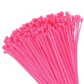 Mini Skater 6 Inch Multi-Color Multi-Purpose Nylon Zip Ties (200, Pink)