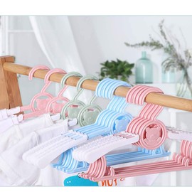 POTATO Baby Hangers, Extendable, 20 Pieces Kids Hangers, Children's Hangers, Anti-Slip, Laundry Hanger, Fashionable Clothes Hanger for Both Wet and Dry Use, Cute Baby Supplies, Suitable for Ages 0-12 (Pink, 20 pcs)