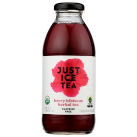 Eat The Change Just Ice Tea Organic Berry Hibiscus Herbal Tea, Caffeine Free, 16 Fluid Ounces (Pack Of 12)