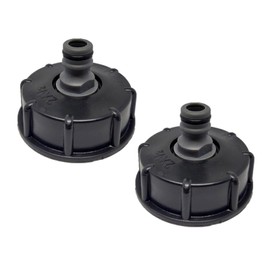 SyiXute 2 Pcs IBC Tank Adapter,IBC Tank Valve for S60X6 to 4 Water Storage Tank Tap,1/2" Course Threaded Storage Tank Cover Tap Water Butt Storage Tank Hose Fitting Parts,Black