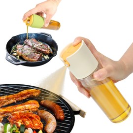 Oil Sprayer For Cooking，2 in 1 Oil Dispenser For Kitchen，285ml Olive Oil Dispenser Bottle - Oil Spray Bottle For Cooking, Kitchen, Barbecue, Salads (white)