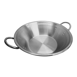 DBM IMPORTS 22'' x 7-1/2'' x 13'' Flat Surface Carnitas Cazo Pot Pan Outdoors Cooking Wok Stainless Steel