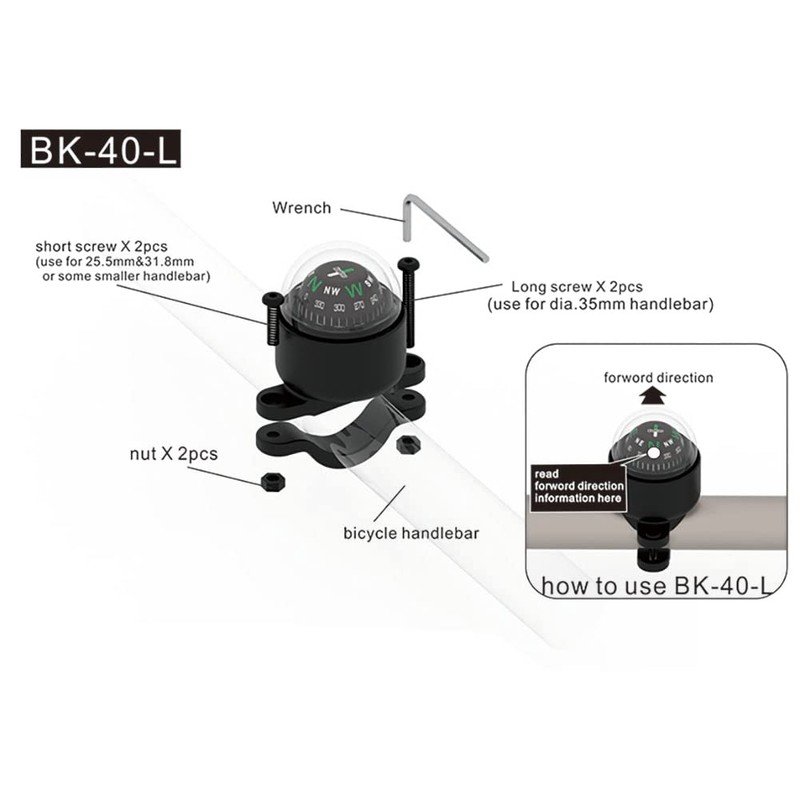 KanPas Anti-Theft Type Bike Compass for Bicycle Motorcycle ATV (BK-40-L)
