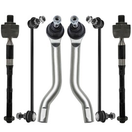 Detroit Axle - 6pc Front Tie Rods Sway Bars for 2014-2020 Nissan Rogue 2017-2022 Rogue Sport 2017-2019 Qashqai, 4 Inner Outer Tie Rod Ends 2 Sway Bar Links Replacement