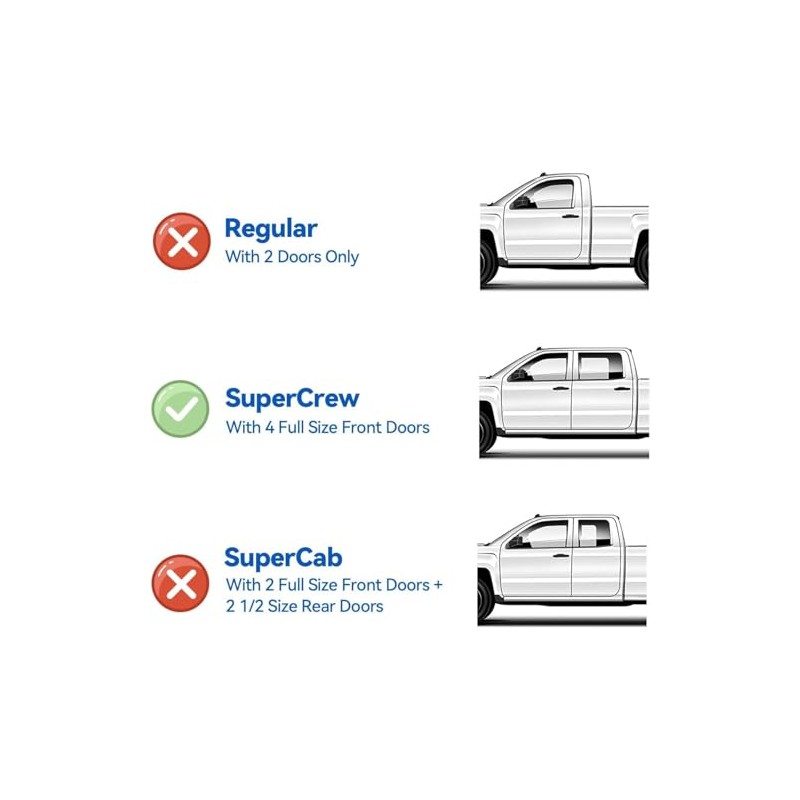 YQAUTEC Window Visors for 2015-2026 Ford F-150 & Super Duty