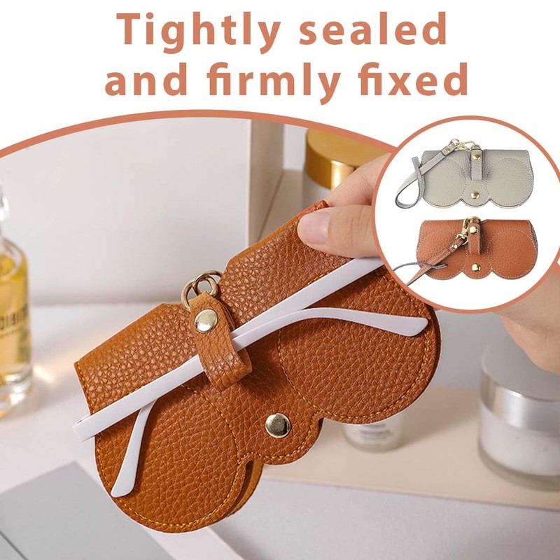 CPJJ 2 Glasses Cases Soft Glasses Case in Brown and