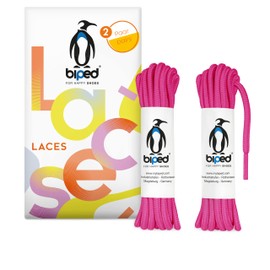 biped Laces 2 Pairs of Tear-Resistant Shoelaces for Women, Men and Children's Shoes, Leather Shoes, Boots, Boots - for Work, Leisure and Sports Shoes - Polyester Shoelaces Round Diameter 4 mm z2914,