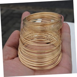 LALAFINA 60pcs DIY Wire Circles for Jewelry Making Gold-Plated Bracelet and Ring Material for Necklaces and Bangles Lightweight Craft Supplies