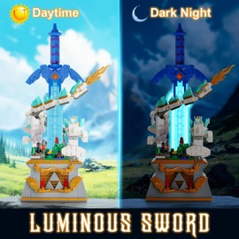 Sillbird Master Sword Building Set with Dragon, Buildable Hyrule Castle Collection Display Model Glowing Toy, Ideal Christmas & Birthday Gifts for Kids Boys Girls Ages 8-12 (677pcs)