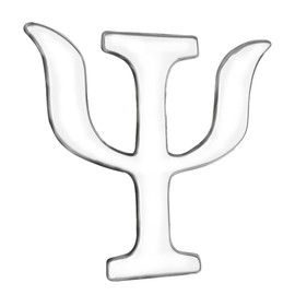 Psychology Gifts Psi Symbol Brooch Psychiatrist Pin Badge on Lapel Backpack Medical Jewelry for Doctor Nurse (silver 1)