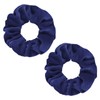 WLLHYF 2 Pcs Pink Velvet Hair Scrunchies Hairs Bands, Navy