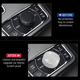 PIFOOG Grand Cherokee Accessories for Jeep 2011 - 2022 Bling 4WD Control Knob Cover Decals Center Console Button Cover Car Interior Decoration Trims Crystal 1PC