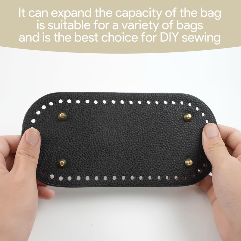 Heygueo 5 Pack Purse Leather Bottoms for Crocheting,9.1x5.1 Bag Bottom