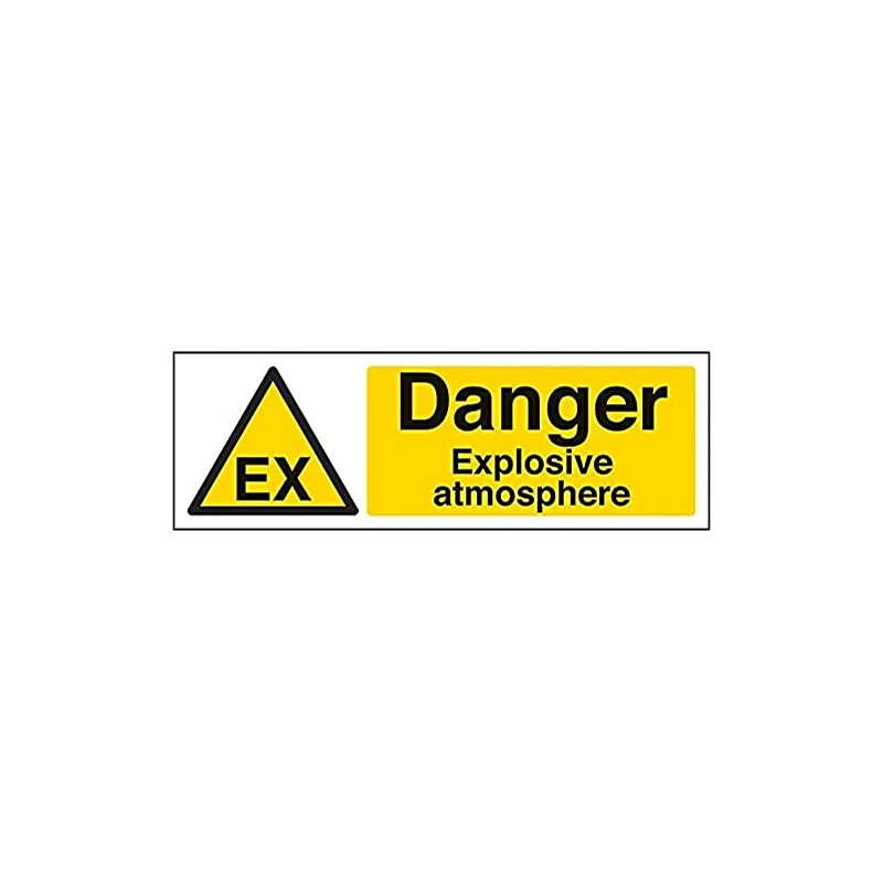 V Safety Danger, Explosive Atmosphere Warning Sign - 300mm x