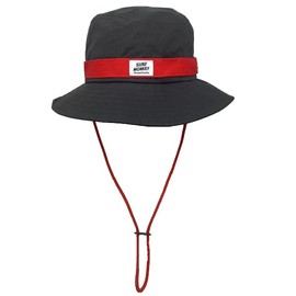 Surf Monkey Boonie Hat Fishing Hat with Cord for Men and Women - Cotton, black, One size fits all