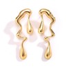 Teardrop Trendy Earrings Gold Plated Small Irregular Studs Lightweight Waterdrop
