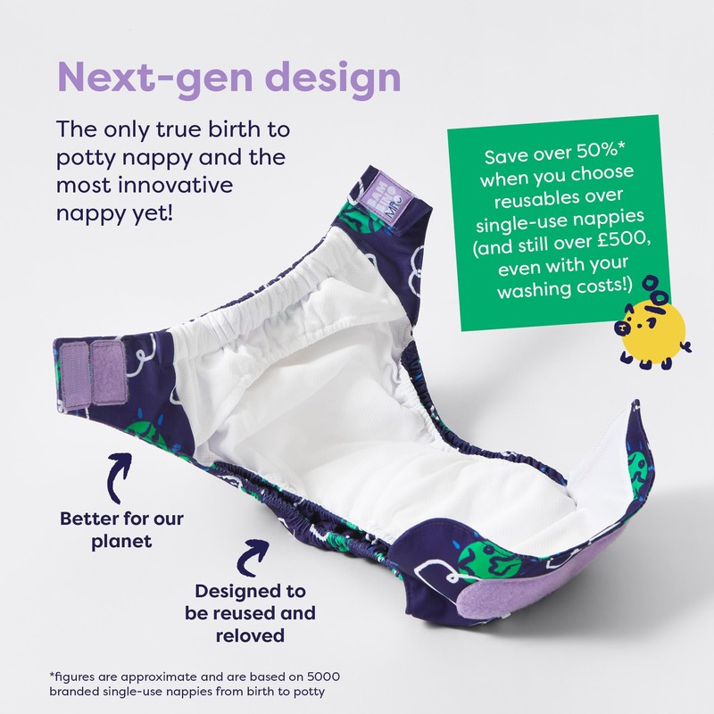 Bambino Mio, Revolutionary Reusable Cloth Nappy Ladybug - Sustainable, Oeko-Tex,