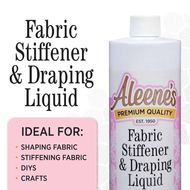 Aleene's Fabric Stiffener and Draping Liquid, Quick Drying, Nontoxic, For