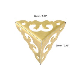 sourcing map 4 Pcs Brass Edge Guard, 20mm Decorative Box Corner Cover, Corner Protector, Vintage Stair Dust Corners with Screws, Gold