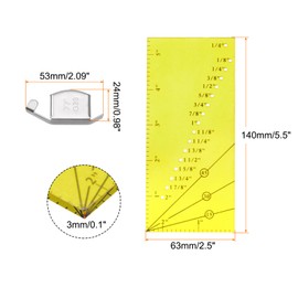 HARFINGTON 5pcs Magnetic Seam Guides and Seam Guide Ruler 1/8" to 2" Straight Line Hems Sewing Ruler with G20 Sewing Guide for Most Sewing Machine, Yellow