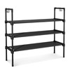 LANTEFUL 3 Tier Shoe Rack with 5 Hooks for Closet,
