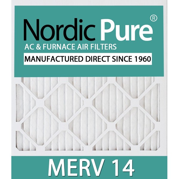 Nordic Pure 15x20x1 MERV 14 Pleated AC Furnace Air Filters 12 Pack