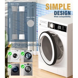 Front Loader Washing Machine Door Support, Magnetic Washing Machine Door Holder, Keep the Door of the Washing Machine Open to Deodorise Mouldy (Grey + White)