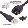 CY Cable Single USB 2.0 Male Type-A to Motherboard 9Pin