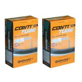 Set of 2 Continental Tour28 Slim 700 x 28/37c Tube, Presta Valve Length 1.7 inches (42 mm), 28-622/37-622