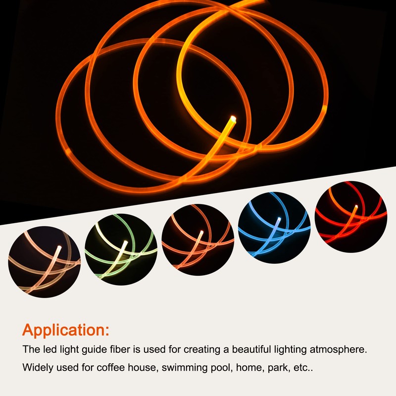 sourcing map PMMA Side Glow Fibre Optic Cable 4 mm