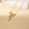 ALRNBY Gold Necklace for Women Gold Bow Heart Drop Pendant