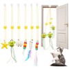 JIARON 6 PCS Interactive Cat Feather Toys, Indoor Hanging Retractable