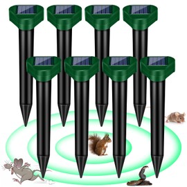 Mole Repellent Solar Powered 8 Pack, Ultrasonic Vole Repellent Outdoor with Waterproof, Gopher Repellent for Lawn Garden Yard, Deterrent Squirrel Pest Skunk