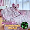 Morecash Glow in The Dark Blanket,Unicorn Blanket for Girls/Kids Age