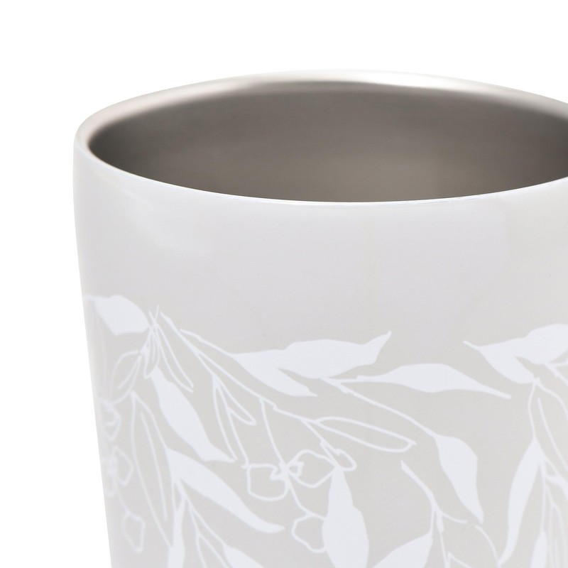 Francfranc GS Pair Stainless Steel Tumblers Flower & Leaf