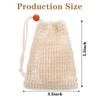 10 Pack Natural Sisal Soap Saver Bags with Drawstring -