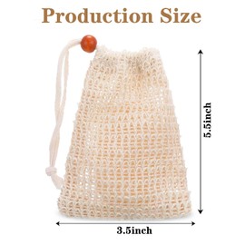 10 Pack Natural Sisal Soap Saver Bags with Drawstring - Exfoliating Shower Essential,Soap Bar Holder for Rich Lather & Quick Drying,Body Scrubber for Smooth Skin,Bathroom & Travel Use