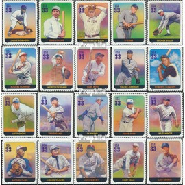 Prophila Collection USA 3337-3356 (complete edition) 2000 baseball players (stamps for collectors) ball games without football