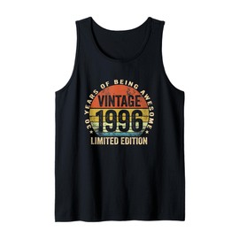 Vintage Born In 1996 Funny 30th Birthday Gifts 30 Years Old Tank Top