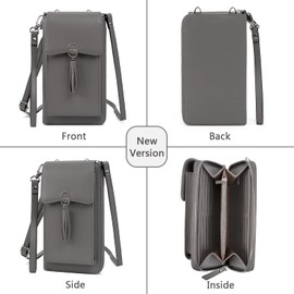 Pearl Angeli Small Crossbody Bag RFID Phone Wallet Women Cellphone Credit Card Purse with Adjustable Shoulder Strap