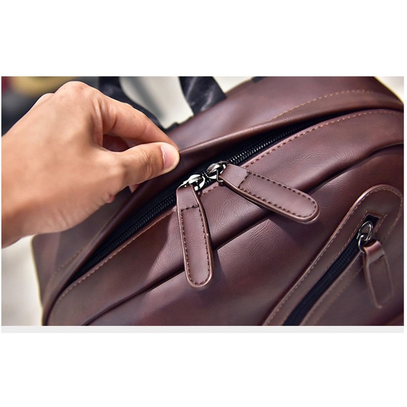 Mens Leather Backpack 16.1 IN Laptop Bags, Large Capacity Business