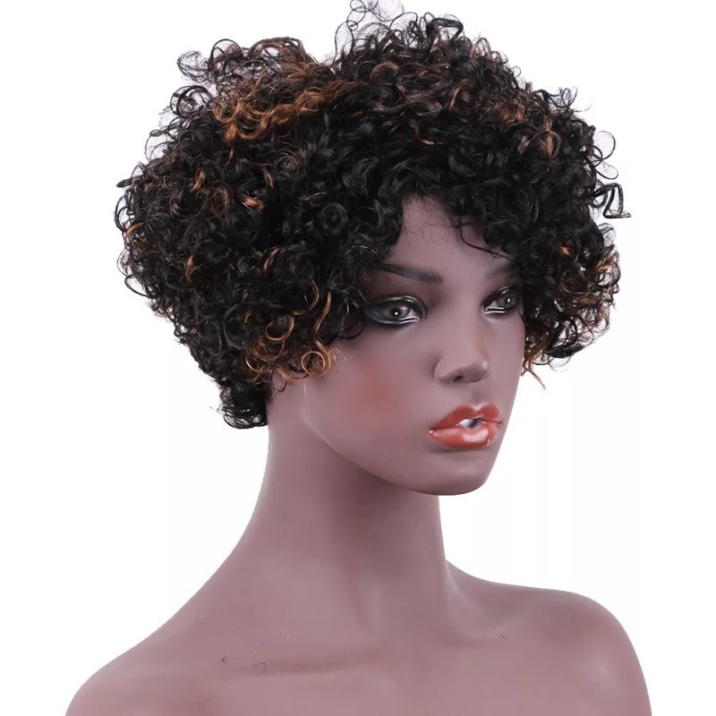 BM Pelucas Afro Rizadas, Pelucas Cortas De Cabello Humano