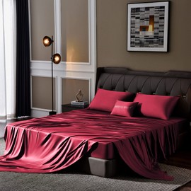 Twin Size Sheet Set - Rayon Derived from Bamboo, Luxury Cooling Bed Sheets, 16" Extra Deep Pocket, Soft & Breathable Hotel Bedding Sheets and Pillowcases Sets