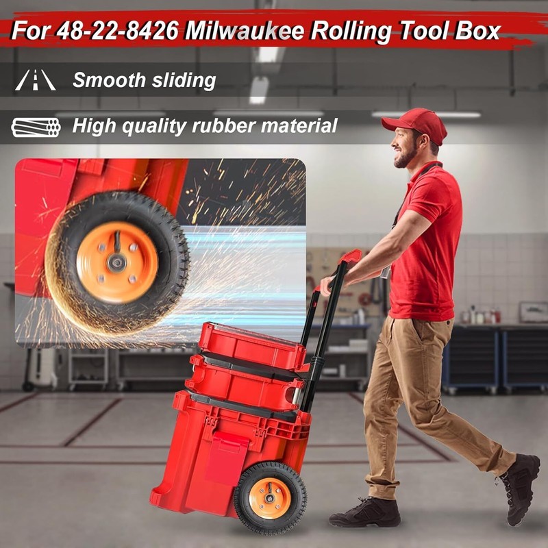 DNShorix Packaout Wheels Fit for Milwaukee Rolling Tool Box 48-22-8426/